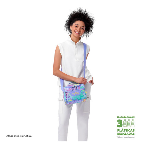 Totto Combo Mochila, Lonchera Y Lapicera - Set Kit Escolar A Flores Multicolores