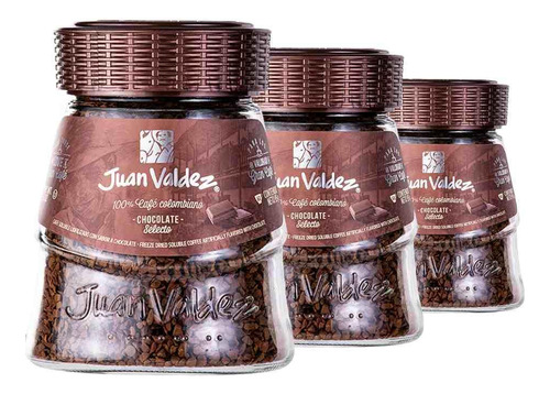 Café Juan Valdez Solúvel Colombiano Chocolate 3 Potes De 95g