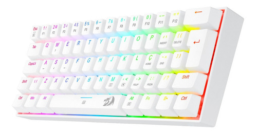 Teclado gamer Redragon Dragonborn K630 QWERTY Redragon Brown inglés US color blanco con luz RGB