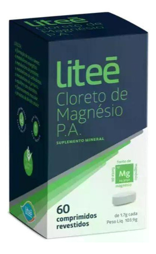 Cloreto De Magnésio Pa Liteé Kit 2 Caixas 60 Comprimidos Cd