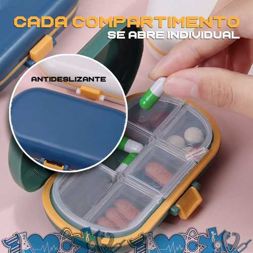 Imagen 4 de 8 de Pastillero Portatil Con Divisiones Organizador Mini 10158