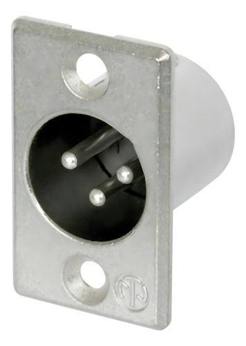 Conector de panel XLR macho de 3 pines Neutrik NC3mp, plateado