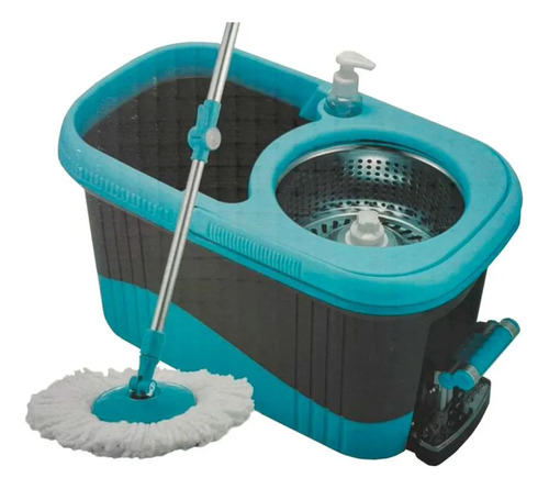 Trapeador De Piso Gluck A Pedal Tra-002 Celeste/gris Color Celeste