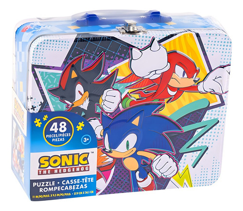 Lonchera Con Rompecabezas 48 Pzas Diferentes Personajes Celeste Sonic 83270