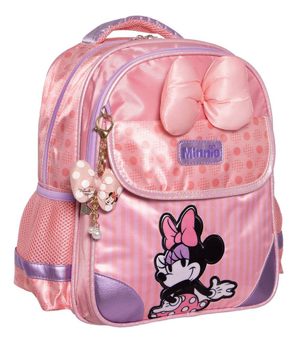 Mochila Minnie Mouse Original Marca Ruz Tamaño Kinder Rosa Lisa