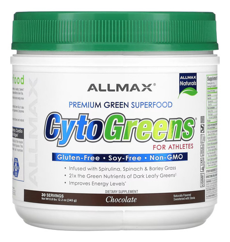 Allmax Cytogreens Premium Green Superfood For Athletes 60sr Sabor Chocolate