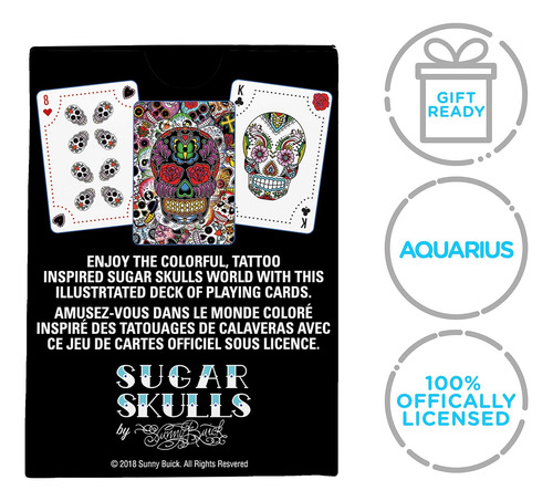 Juego De Cartas Aquarius Sugar Skulls, Con Tematica De Su...