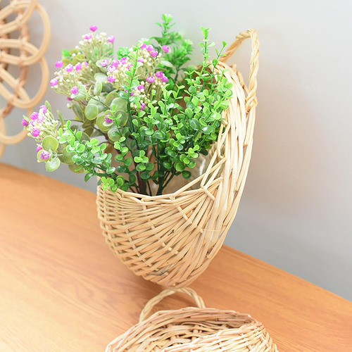 Cesta Colgante De Pared, Cesta De Mimbre, Diámetro 20cm