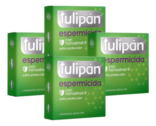 Tulipán Espermicida X3u Kitx4 Preservativos De Latéx