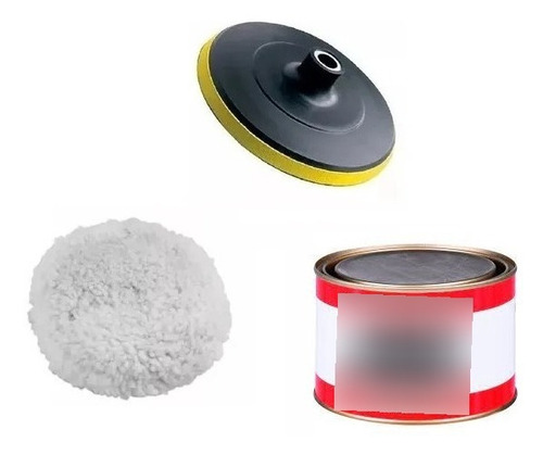 Kit Polimento P/ Esmerilhadeira Disco Boina Massa Polir Pro. Cor Branco