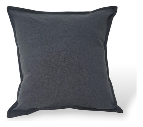 Almohadon Tusor Con Relleno Y Funda Desmontable 40x40 Gris Oscuro Liso
