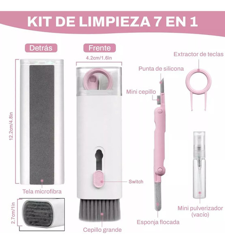 Kit Limpieza P/ Auriculares Teclado Tablet Celulares 7 En 1