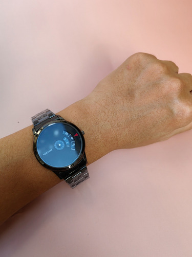 Reloj De Cuarzo Casual De Acero Impermeable Para Hombre Moda