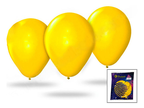 Globo Globolandia Liso 12 X25u. Color Amarillo 1 Liso 12 Pulgadas