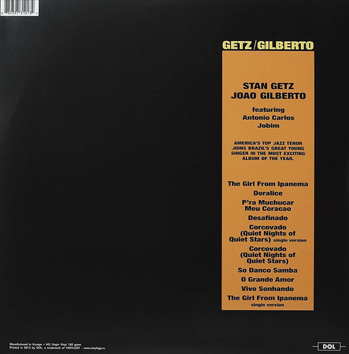 Getz Gilberto - Vinil 180g Gatefold Novo Lacrado Importado! Estandar
