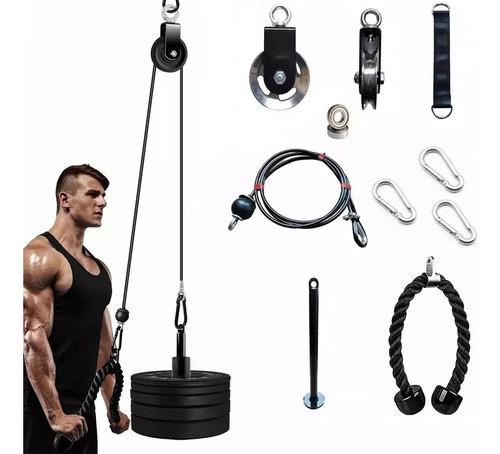 Equipo Fitness Diy Gimnasio Polea Cable Brazo Biceps Triceps