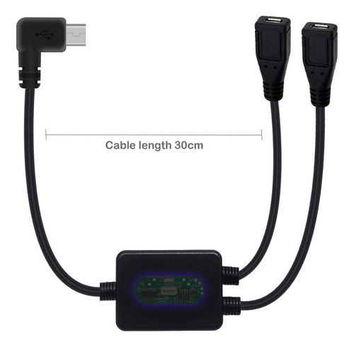 Divisor Micro Usb Awaduo De 90 Grados Macho A Hembra, 1 E...