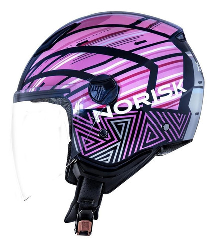 Capacete Aberto Feminino Moto Norisk Orion Journey Rosa 