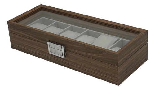 Caja De Reloj De 6 Ranuras Vitrina De Joyería Caja De
