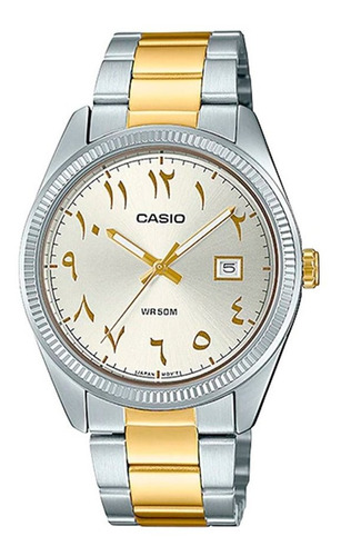 Reloj Casio Mtp-1302sg-7b3vdf Hombre 100% Original Color de la correa Plata Color del bisel Beige Color del fondo Beige