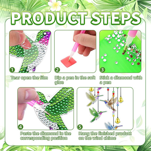Campanillas De Viento Para Pintar Pájaros, Kits De Arte Con