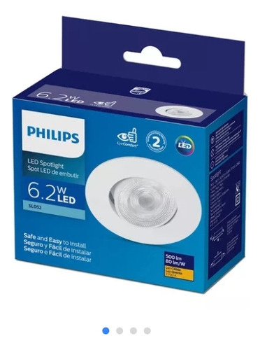 Kit 16 Spot Led 6,2 Philips Luz Amarela Redondo Bivolt 3000k