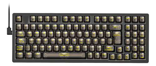 Teclado Latino Transparente Mecanico Gamer Luz Blanco Z-94