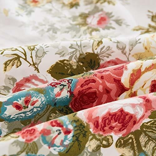 Funda Cojín Flores 18x18 - Set De 2 - Algodón - Blanco -