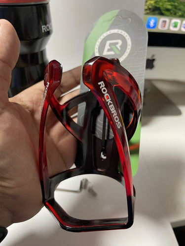 Kit Porta Caramagiola Con Botella Negro 750cc + Porta Botella Bicicleta Negro Con Rojo Rockbros Ciclismo