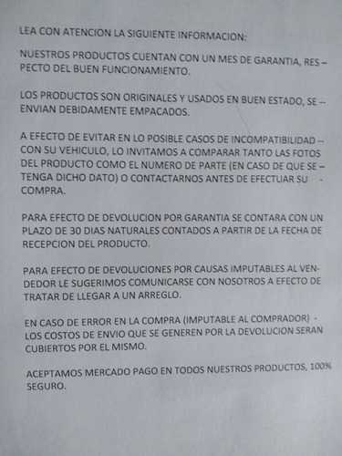 Computadora Escape 3.0l Aut 00-04 Orig Usado (Usado)