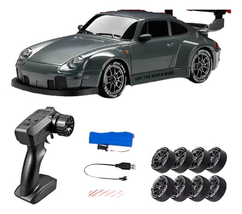 Drift Rc 4wd Alta Velocidad Con Luces Neumáticos Extras 1:24