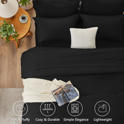 Juego De Edredón King Size Cosy Moment - Negro, Juego De 7