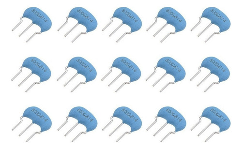 Oscilador De Cristal Ressonador Cerâmico 8mhz 15pf 15 Peças