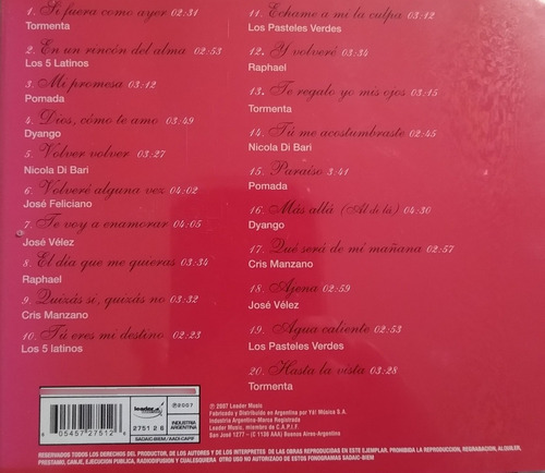 Dyango José Vélez Pomada Raphael Tormenta Y Más Cd Nuevo