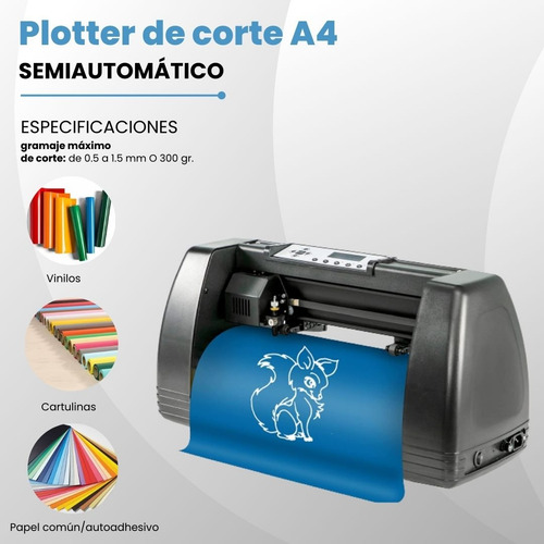 Maquina Plotter De Corte A3 27cm Semi Automático Tapete Y Cuchillas 127V Vinilo Precisión Pesonalización Profesional Cartulina Papel Textil Vinil Autoahdesivo Color Sublime