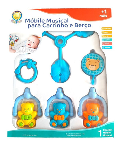 Móbile Musical Para Carrinho De Berço Ursinhos Fofinhos