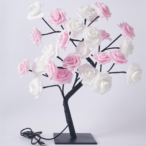 Lámpara De Árboles De Rosas Artificiales Nightlight