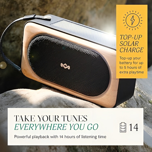 Parlante Bluetooth Bambú Ip77 -carga Solar Y Rápida I Marley