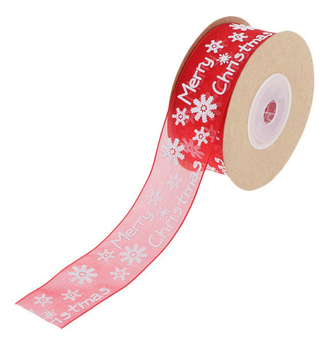 Cinta Navideña De Tela Con Estampados Para Decoración