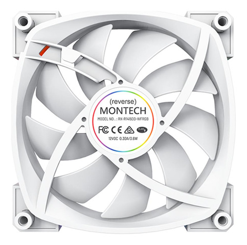 Cooler Para Gabinete Montech Rx140 Pwm, Argb, 140mm, Reverso