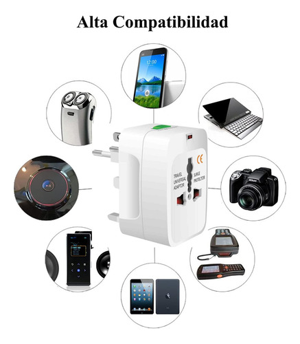 Adaptador Enchufe Universal Viajero Internacional 110/220v