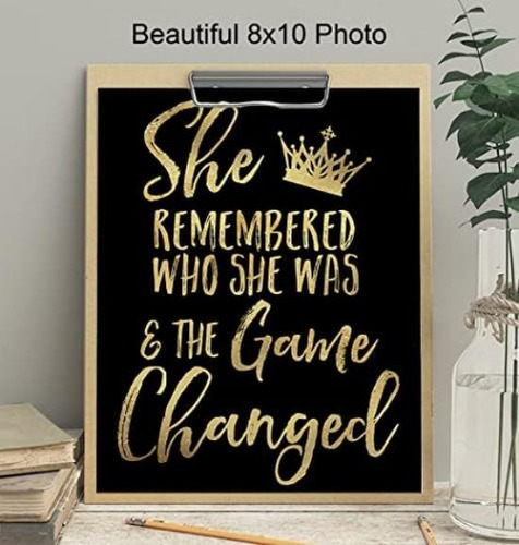 Póster Motivacional Inspirador Para Mujer ' Ella Recordó Era