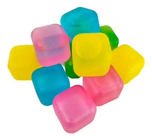 60 Cubitos De Hielo Cuadrados Reutilizables De Colores Que S