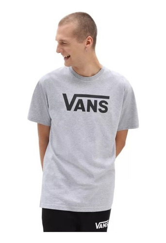 Remera Vans Classic - Logo - Gris Negro Original Nueva !!