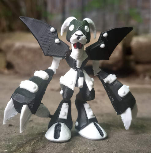 Medabots Blackram Desarmable Figura Impresion 3d Pixelados_