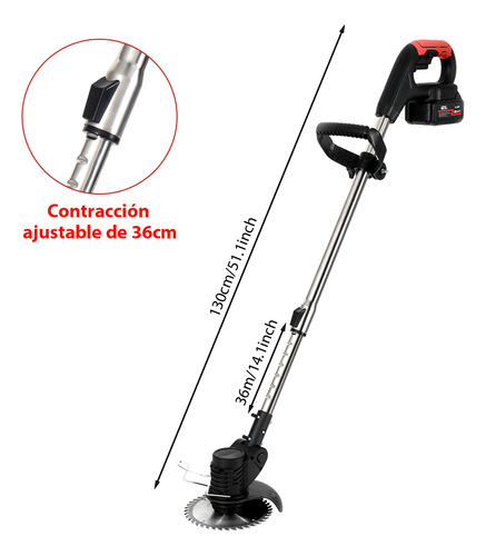 Cortadora De Césped Inalámbrica 48 V Con 2 Baterías