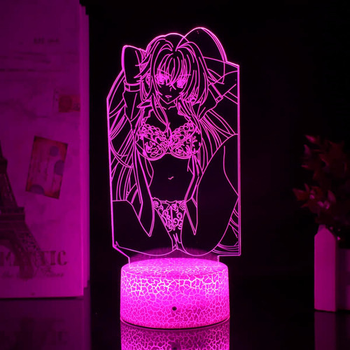 Luz Nocturna 3d Anime Illusion Rias Gremory  Figura Usb Led