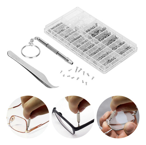 Kit De Reparación De Anteojos: 1000 Piezas De Tornillos, Alm
