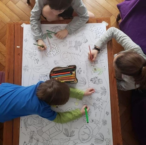 Lamina Gigante Para Colorear Mi Cumple 100 X 70 Cm