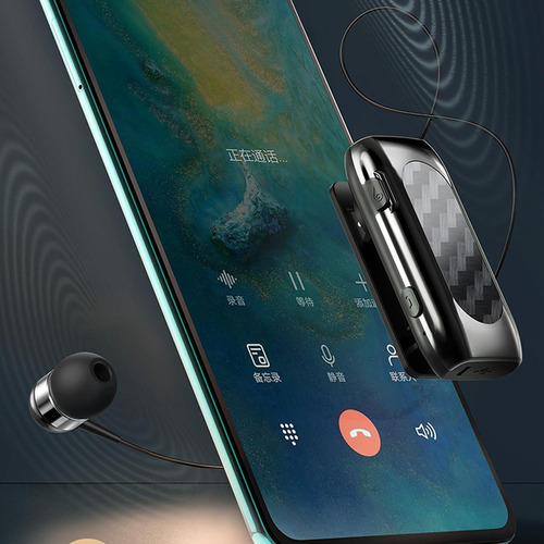 Bluetooth 5.2 Lavalier Auricular Manos Libres Negro